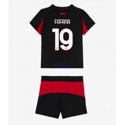 AC Milan Youssouf Fofana #19 Replika Hemmatröja Barn 2025-26 Kortärmad (+ Korta byxor)